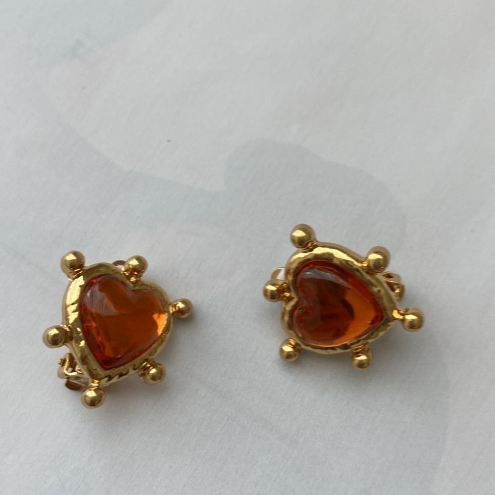 Gold and Red Heart Charm Necklace - Picture 3 of 6